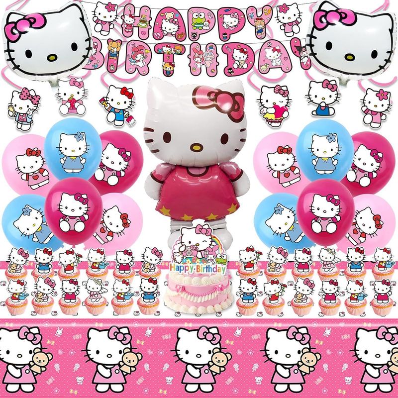 Confetti Balloon Set - Decoraciones para Fiesta de Hello Kitty: