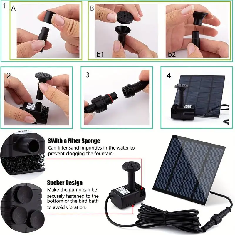 Fuente solar con 6 boquillas,  - Wedding Fountain reseña y precio