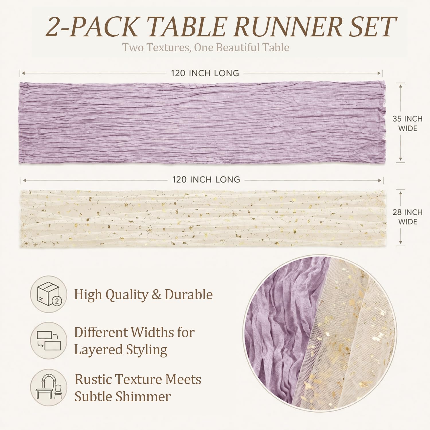 Paquete de 2 Caminos de Mesa d - Wedding Supply Rentals reseña y precio
