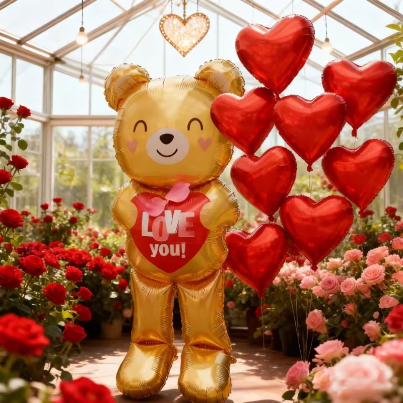 Globo grande de oso de corazón - Confetti Balloon Set reseña y precio