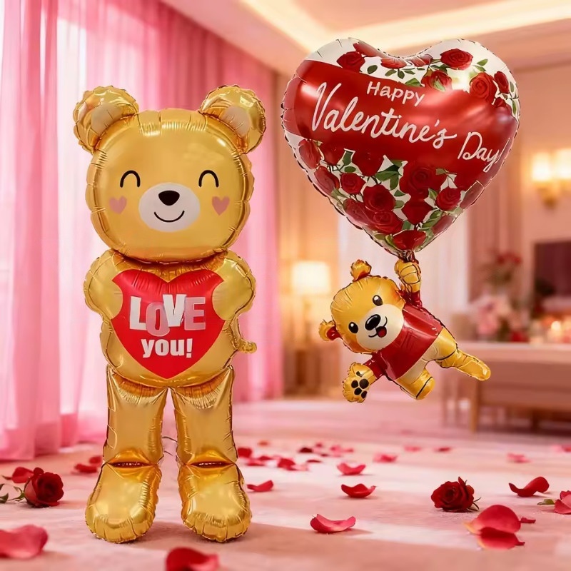 Globo grande de oso de corazón - Confetti Balloon Set reseña y precio