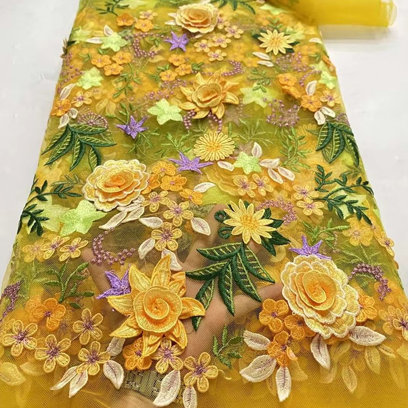 Tela de tul bordada con flores - Wedding Supply Wholesale reseña y precio