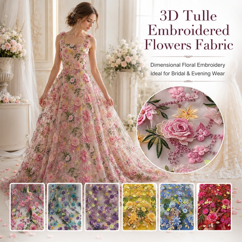 Tela de tul bordada con flores - Wedding Supply Wholesale reseña y precio